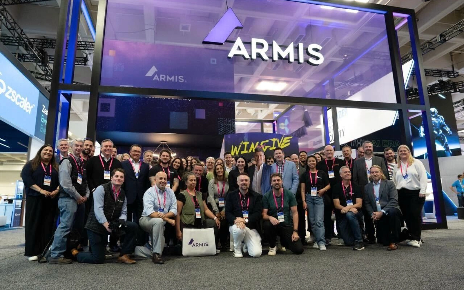 Armis cybersecurity event team photo.