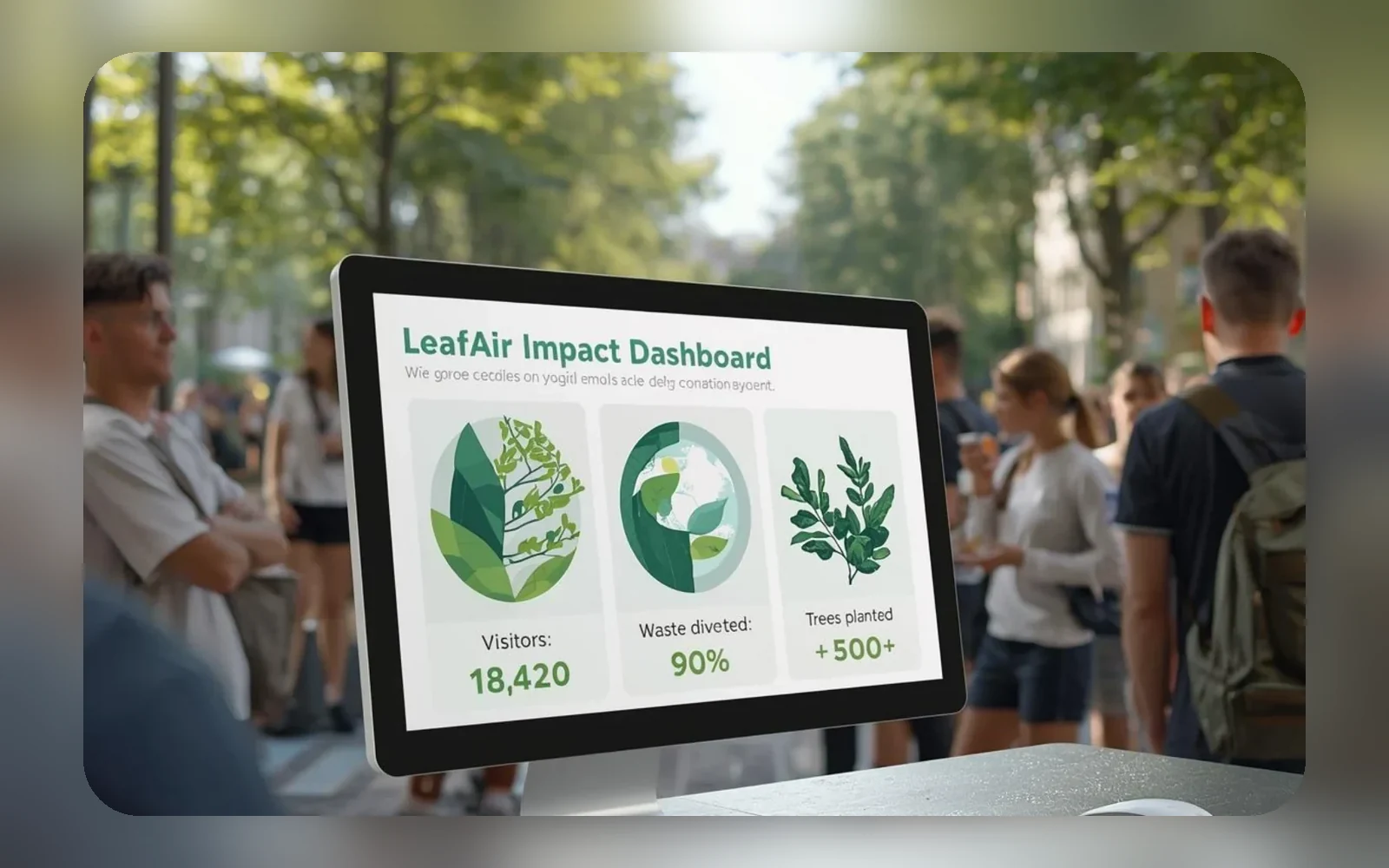 LeafAir sustainability impact visual.